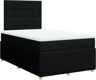 vidaXL Cama Box Spring Con Colch&oacute;n Tela Negro 120x200 Cm Vidaxl