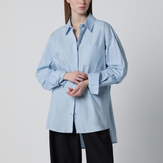Frankie Shop Light blue Ornella asymmetric shirt