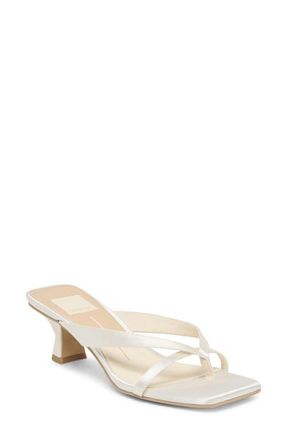 Dolce Vita Brevel Kitten Heel Flip Flop in True White Satin at Nordstrom, Size 8.5