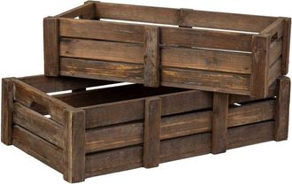 Wanderlust Deco Set 2 Cajones De Madera Marr&oacute;n 74x41x19-65x33,5x17h Cm