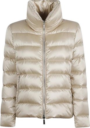Moorer Down Jackets, female, Beige, S, Short Down Jacket Argentea