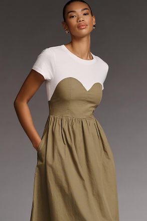 Maeve Bustier Twofer Midi Dress