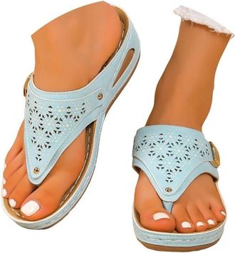 Generic Sandals for Women Womens Sandals & Slides Orthopedic Arch Support Flip Flops Toe Post Slides for Women UK Wide Fit Summer Shoe Non-Slip Beach Shoes To