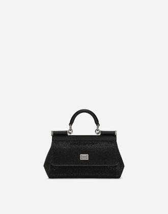 Dolce & Gabbana Kim Small Sicily Handbag - Woman Handbags Black Viscose Onesize