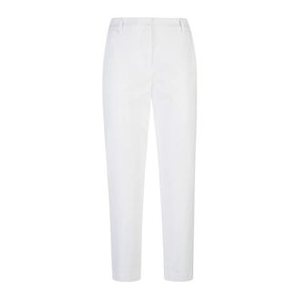 Eleventy Cropped Trousers, female, White, 2XS, Slim Cotton Nylon Trousers New York