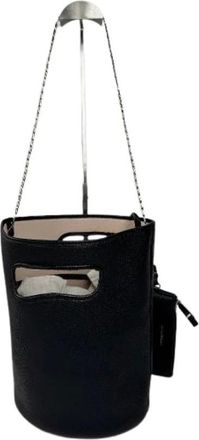 Armani Pre-owned Bucket Bags, female, Black, Size: ONE SIZE Pre-owned Leather Shoulder Bag