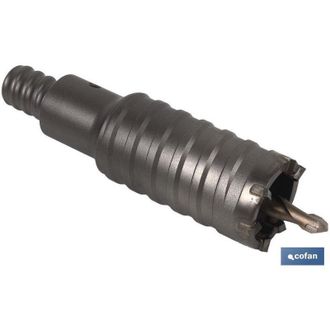 cofan Corona Martillo Percutor 90mm, Corona De Construcci&oacute;n Sds Max Perforadora De Dos Piezas Con Uni&oacute;n Especial Roscada. Dientes De Metal Duro. Largo De Cu
