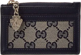 Gucci Luce Gg Canvas & Leather Card Case