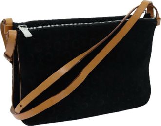 Celine Macadam Black Canvas Shoulder Bag (Pre-Owned)