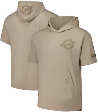 Pro Standard Mens Pro Standard Tan Miami Dolphins Neutrals Capsule Short Sleeve Pullover Hoodie at Nordstrom, Size X-Large