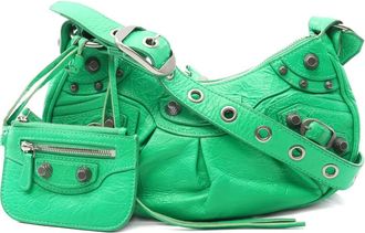 Balenciaga Borsa a spalla in pelle con borchie anni 2010 - Verde