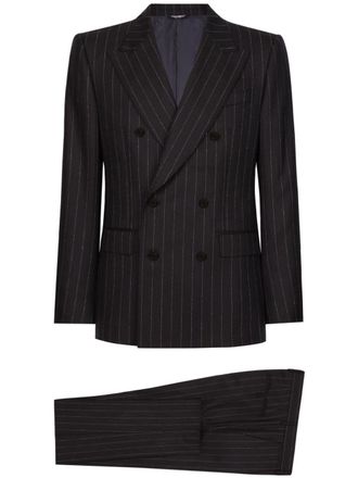 Dolce & Gabbana Sicilia-fit double-breasted suit - Black