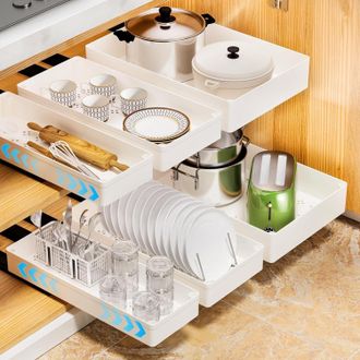 OEM Organizador De Armario Extra&iacute;ble De 27&times;40&times;7 Cm, 3 Tama&ntilde;os, Cocina/muebles