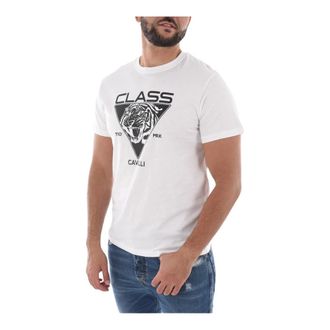 Cavalli Logo Print T-Shirt - Heren - Tops - Wit - Maat: M Katoen