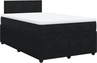 vidaXL Cama Box Spring Con Colch&oacute;n Terciopelo Negro 120x200 Cm Vidaxl