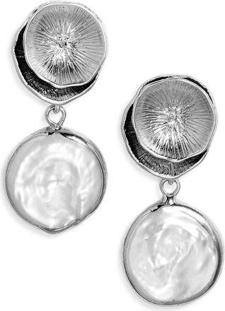 Set & Stones Reese Freshwater Pearl Drop Earrings in Silver at Nordstrom