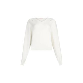 Liu Jo Truien & Vesten, Dames, Wit, M, Polyester, V-hals Truien