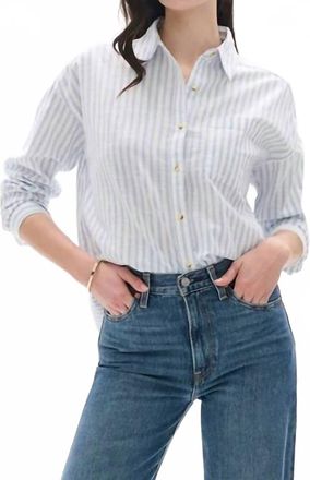 Hatley Relaxed Button Down Shirt In Cashmere Blue Stripes