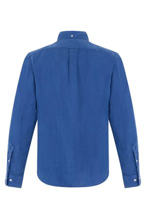 GANT Mens Long-Sleeved Linen Shirt Blue