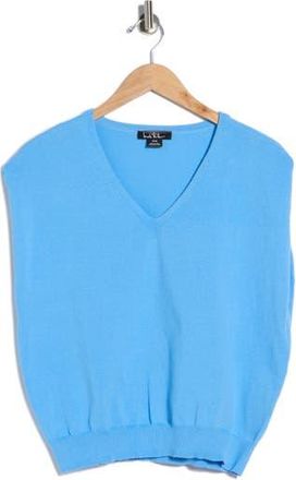 Nicole Miller V-Neck Sweater in Light Blue/Scarf Print at Nordstrom Rack, Size X-Large