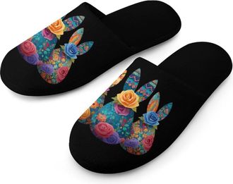 Generic Easter Bunny Mens Slippers Warm Non-Slip Houes Shose Spa Slipper for Home Bedroom