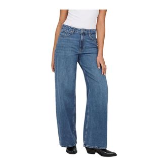 Only Loose-fit Jeans, female, Blue, Size: XS L32 High-Waisted Straight Leg Jeans