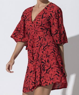 Lusana Mae Mini Wrap Dress In Nightlilly