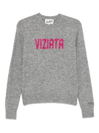 MC2 Saint Barth crystal-embellishment sweater - women - Alpaca/Wool/Nylon/Elastane - M - Grey