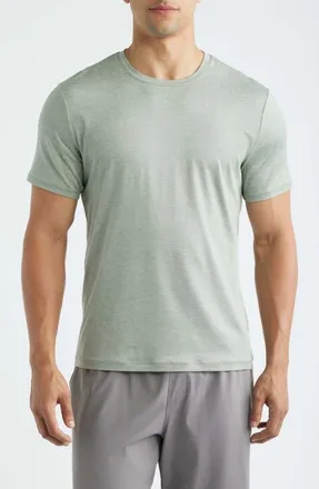 Zella Dynamic Crewneck T-Shirt in Green Slate Heather at Nordstrom, Size Xx-Large