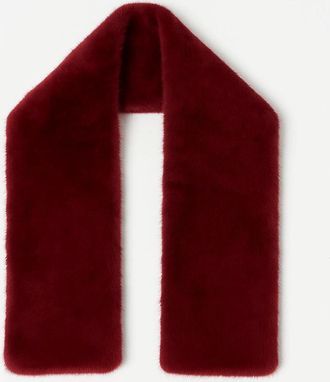 Joseph Ribkoff Womens Faux Fur Merlot Print Pull-Through Scarf - Red - Size: ONE size