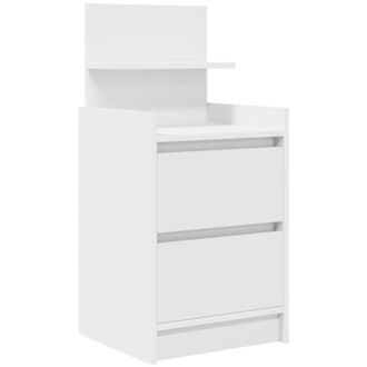 vidaXL Mesilla de noche con 2 cajones blanca 38x34x80 cm Vidaxl