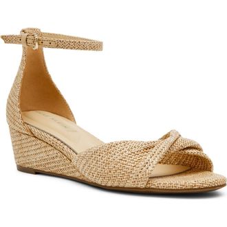 Anne Klein Whitby Ankle Strap Slide Sandal in Natural Raffia at Nordstrom, Size 9.5