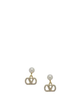 Valentino Garavani V Logo Signature Pearl Earrings