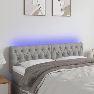 vidaXL Cabecero Con Led De Tela Gris Claro 144x7x78/88 Cm Vidaxl
