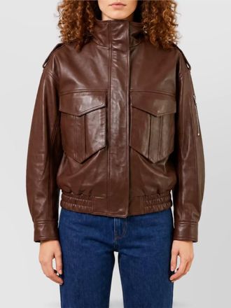 Frankie Shop lamb leather bomber jacket