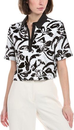 Le Superbe Hibiscus Sequin Polo Shirt