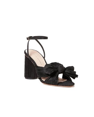 Loeffler Randall Womens Camellia Pleated Bow Heel In Black