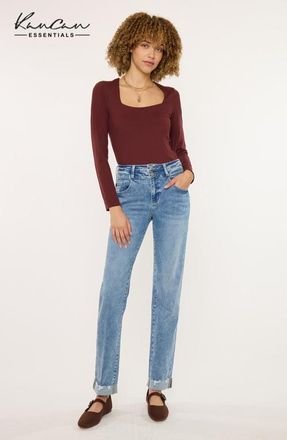 Kancan Kianna Essentials High Rise Slim Straight Leg Jeans in Medium Wash at Nordstrom, Size 30