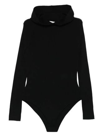 P.A.R.O.S.H. hooded ribbed bodysuit - women - Wool - M - Black