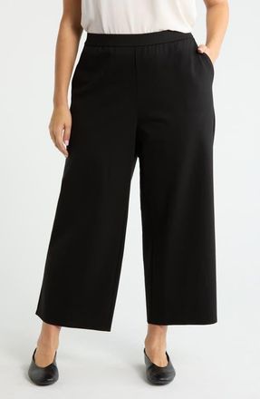 Eileen Fisher Wide Leg Ankle Pants in Black at Nordstrom, Size 1X
