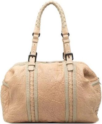 Bottega Veneta Pre-owned Tote Bag - Dames - Vintage Schoudertas - Beige - ONE Size - Leer - Vintage