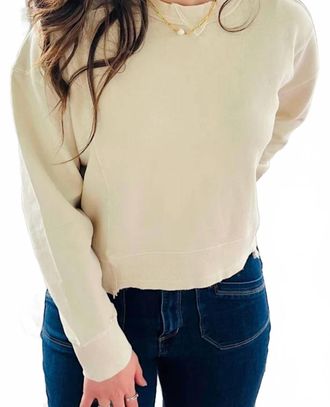 Elan Double Seamed Sweatshirt In Stone