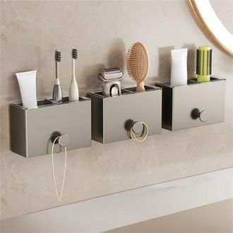OEM Juego De 3 Estantes De Pared Para Ba&ntilde;o Sin Necesidad De Taladrar, Con Cajas De Almacenamiento Extra&iacute;bles De 13 &times; 5 &times; 8 Cm, Pr&aacute;cticos Y Duraderos
