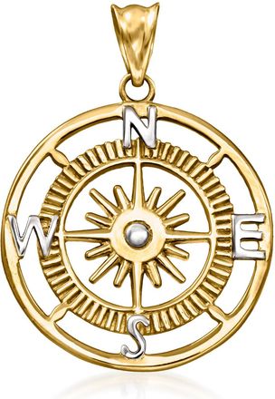Ross-Simons 14kt Yellow Gold Compass Pendant