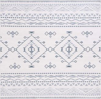 Safavieh Alfombra boho de poli&eacute;ster beige/gris, 183 x 183 cm