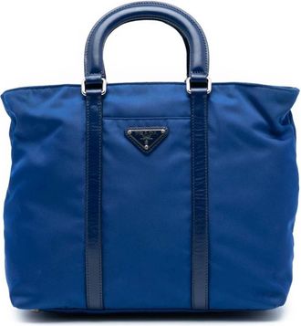 Prada Pre-owned Tote Bags, female, Blue, Size: ONE SIZE Pre-owned Nylon Tote Bag