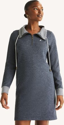 Nautica Womens Quarter-Zip Sweatshirt Dress