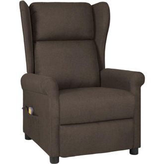 vidaXL Vidaxl - Sill&oacute;n De Masaje El&eacute;ctrico Tela Marr&oacute;n Oscuro