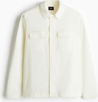 H&M Utility-Overshirt in Regular Fit - White