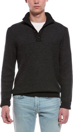 Faherty Waffle Knit Cashmere-Blend Mock Neck Sweater